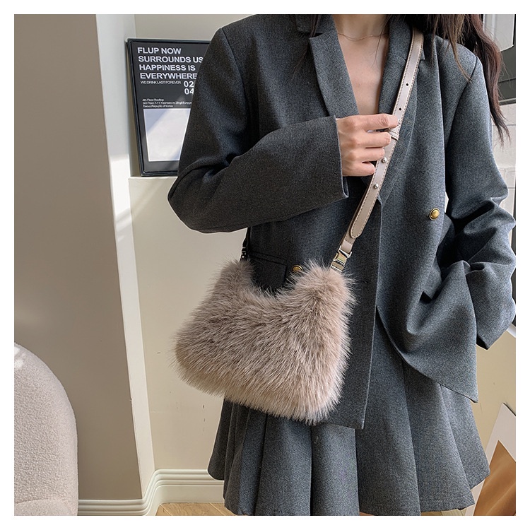 Túi Đeo Chéo Lông Xù mini Thời Trang Thu Đông Mới 2023 Dành Cho Nữ