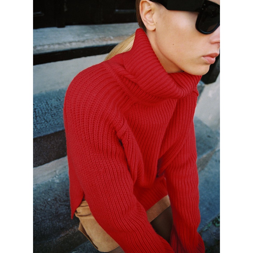 Zara Áo sweater Tay Dài Dáng Rộng Vải Mềm Ấm Áp Thời Trang Thu Đông Cho Nữ 3519130