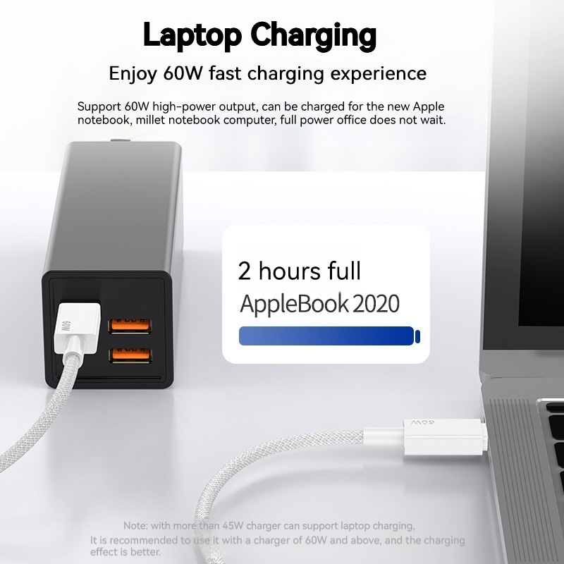 Pd60w Dây Cáp Sạc Nhanh usb Loại c Sang type-c Cho iphone 15 plus pro max macbook pro huawei