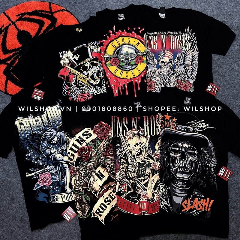 ÁO GUNS N' ROSES - ROCK BAND TEE - ÁO THUN ÁO PHÔNG NHẠC ROCK - ROCKTEE UNISEX GUN GUNS N ROSE ROSES