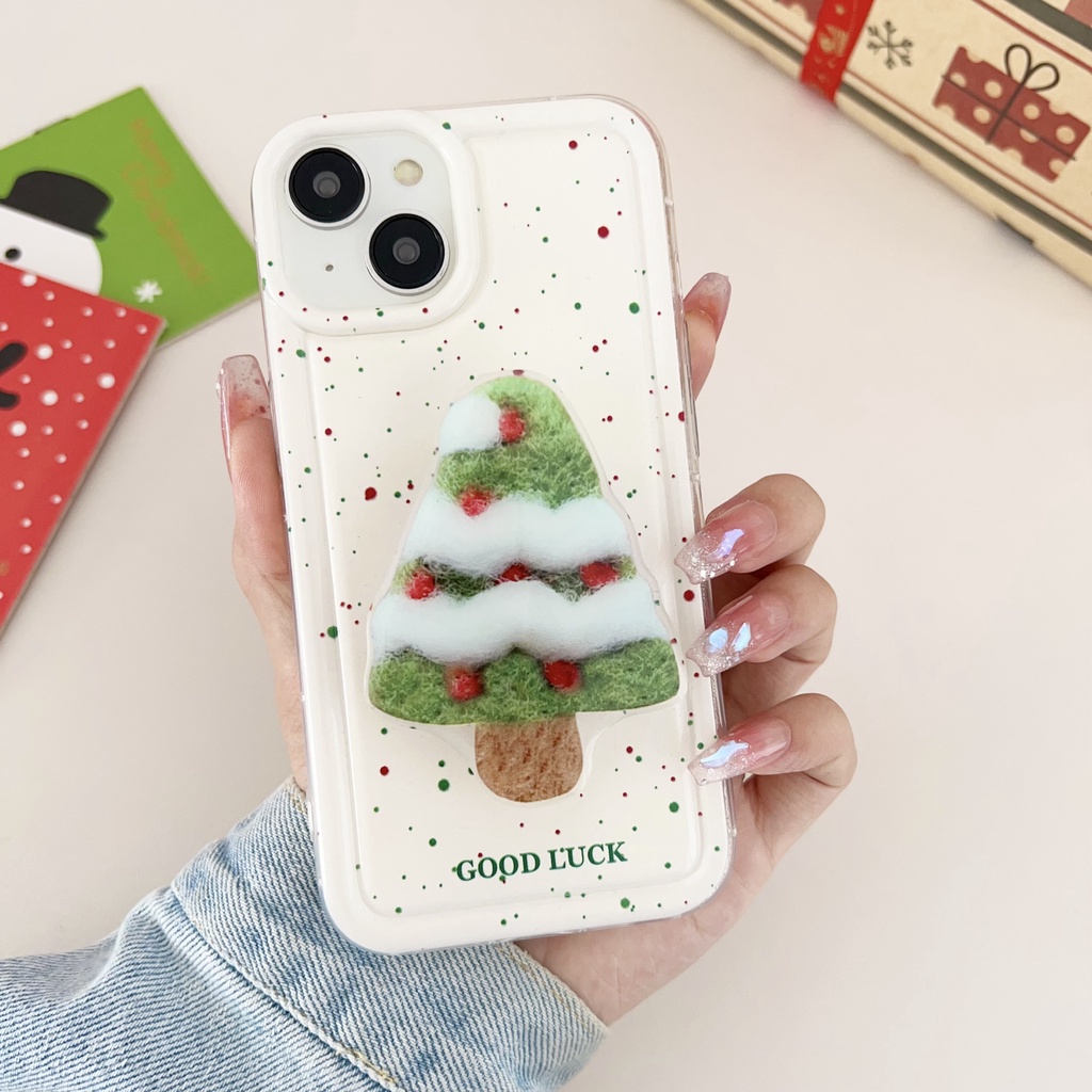 Ốp Điện Thoại Hình Cây Thông Noel Cho iphone 15 14 pro max 13 12 pro max 11 xs max xr 8 7 plus se3 se2