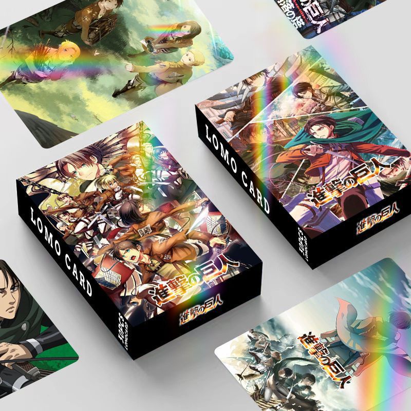 Attack on Titan Laser Flash Lomo Card Double-sided Color Printing Photocard