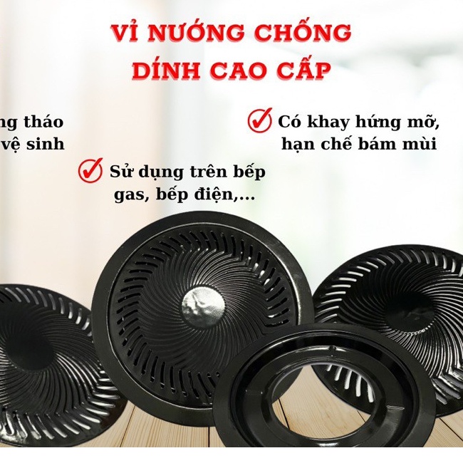 Vĩ nướng inox G01 tráng men thích hợp bếp than điện từ ga hồng ngoại không gỉ sét chống dính