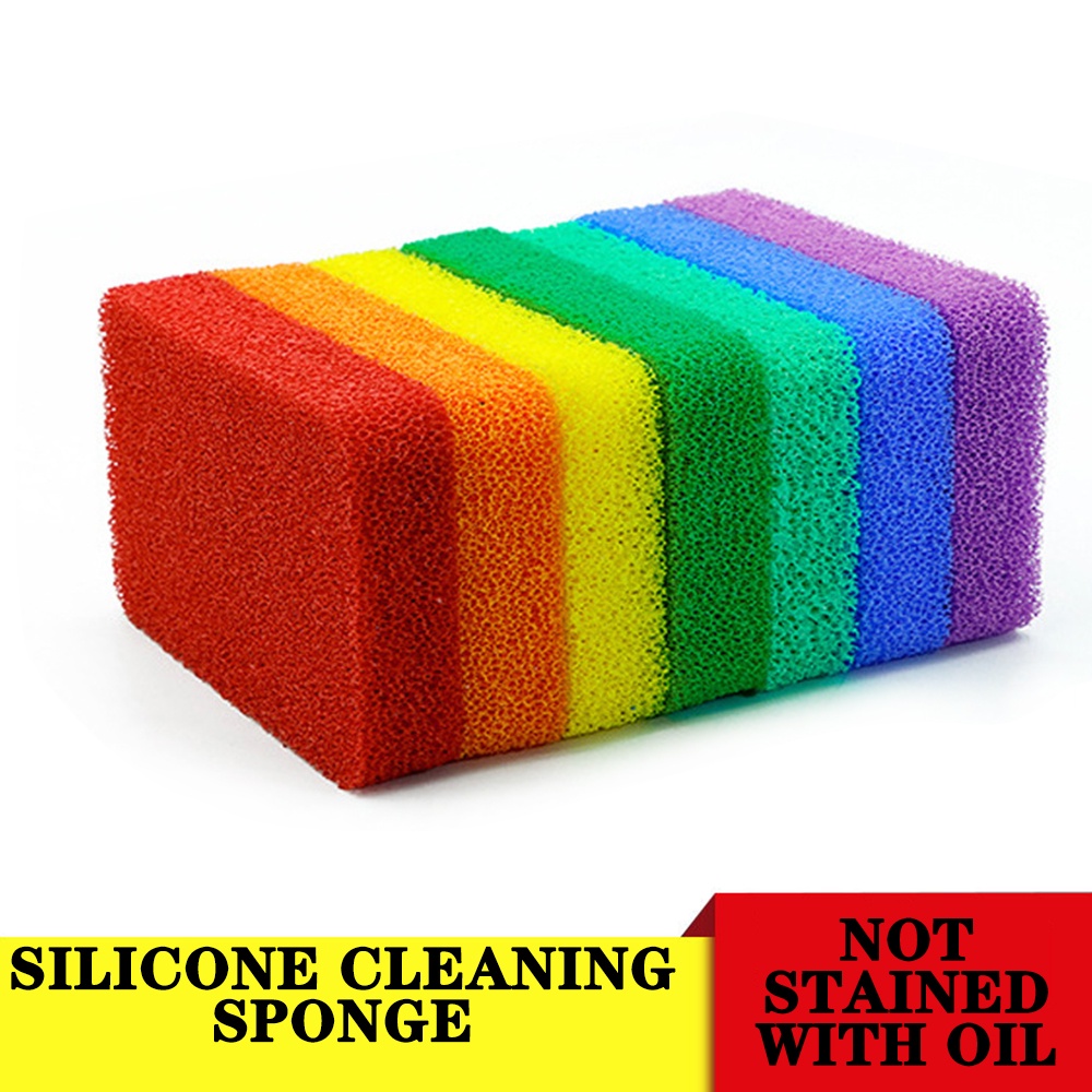 Silicone Scrubber Sponge Silicone Dish Sponge Reusable Kitchen Cleaning Sponge