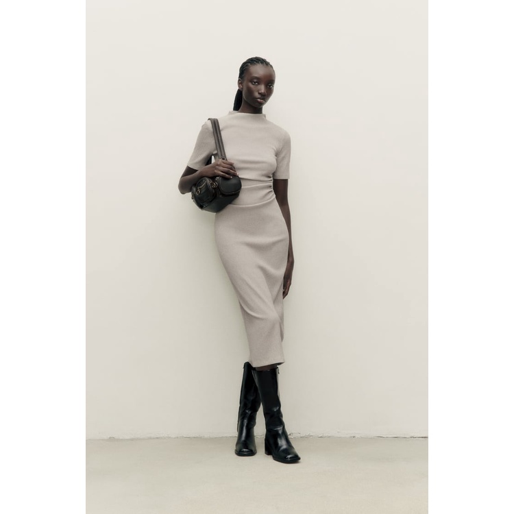 Váy body dáng dài nhún eo Zara authentic