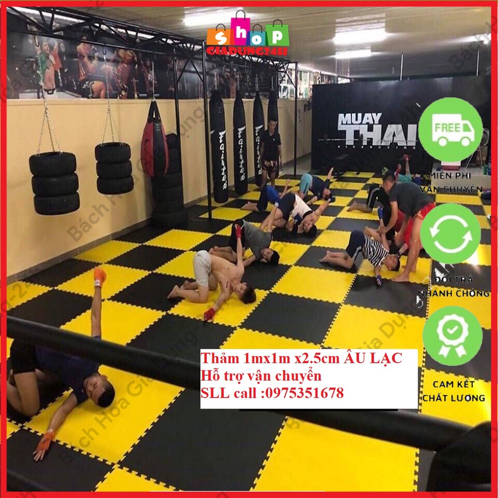 THẢM XỐP THỂ THAO  1MX1Mx 3CM ÂU LẠC TẬP VÕ, THỂ THAO, GYM, BOXING, LÓT SÀN KHU VUI CHƠI