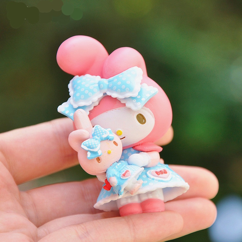 SANRIO Set 6 Mô Hình Búp Bê Hoạt Hình my melody Dễ Thương Trang Trí Bàn Tiệc Trà