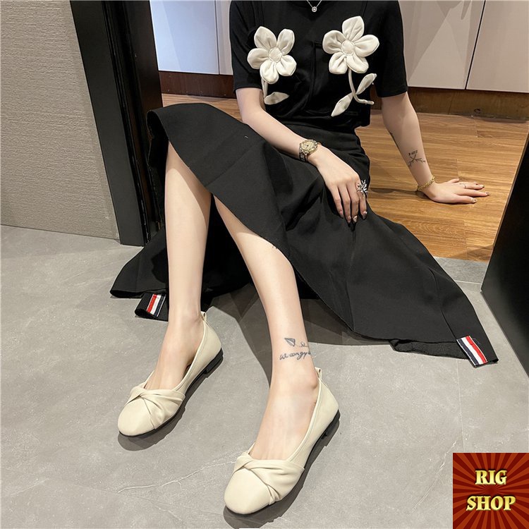 GIÀY BÚP BÊ XOẮN NƠ MŨI VUÔNG SIÊU XINH - C20