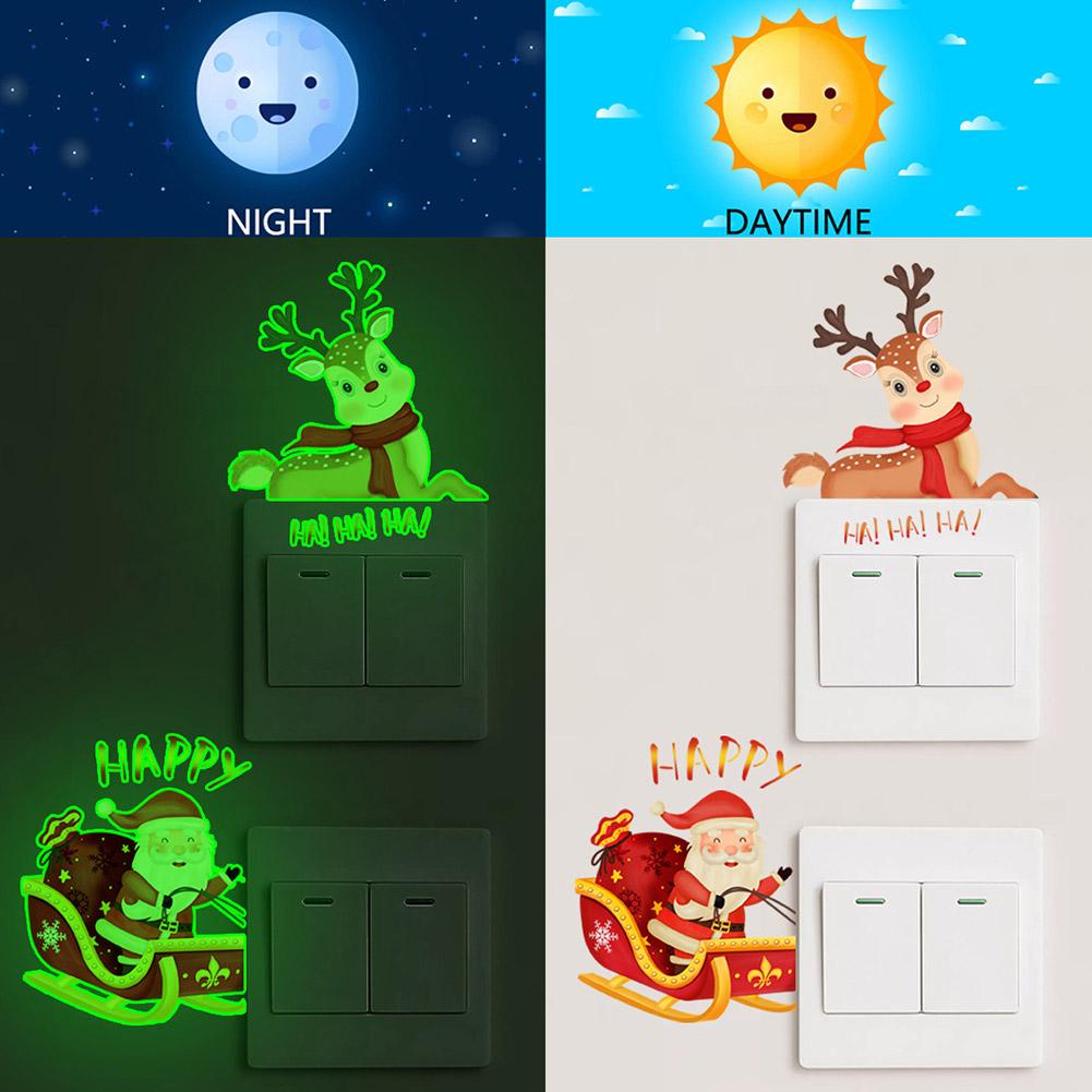 Miếng Dán Công Tắc Trang Trí Hình Ông Già Noel / Nai Sừng Tấm n2r0