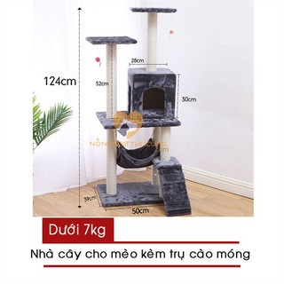 Ct00065 - cat tree – nhà cây cho mèo kèm trụ cào móng – 50x39x124cm
