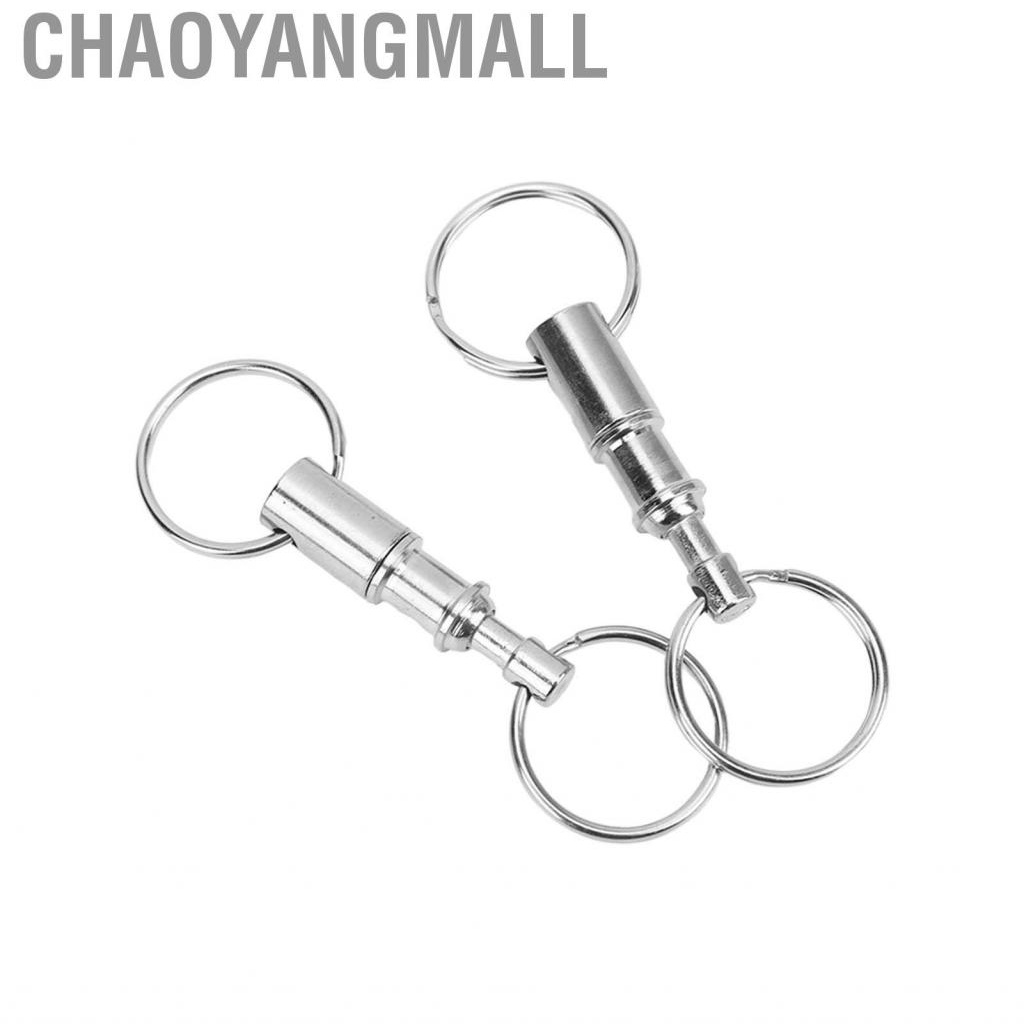 Chaoyangmall 2PCS Dual Quick Release Keyring Detachable Double Split Ring Key for Hanging House Belt Outdoor Tools