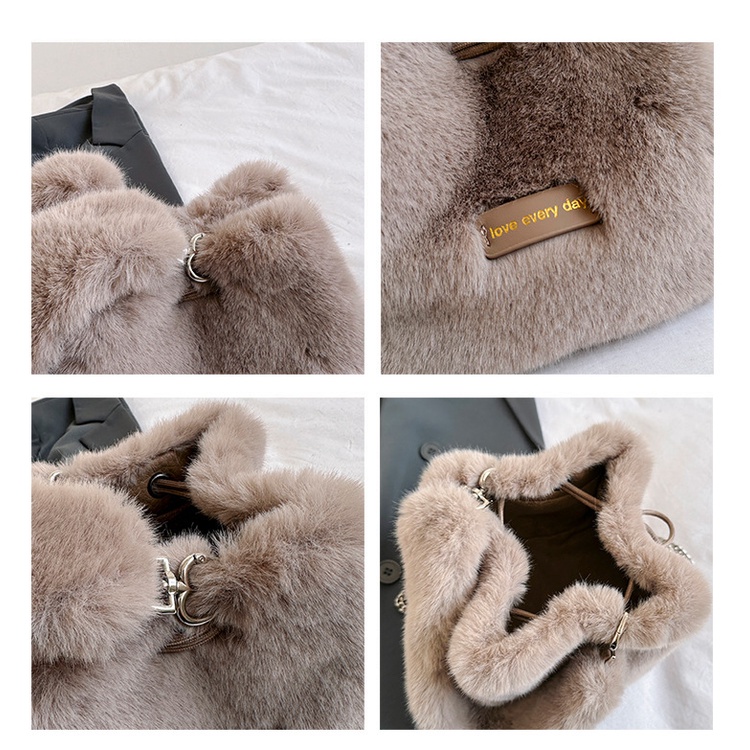 Dongbeauty Túi Đeo Chéo Vai Bằng Vải Lông Thời Trang Thu Đông 2023