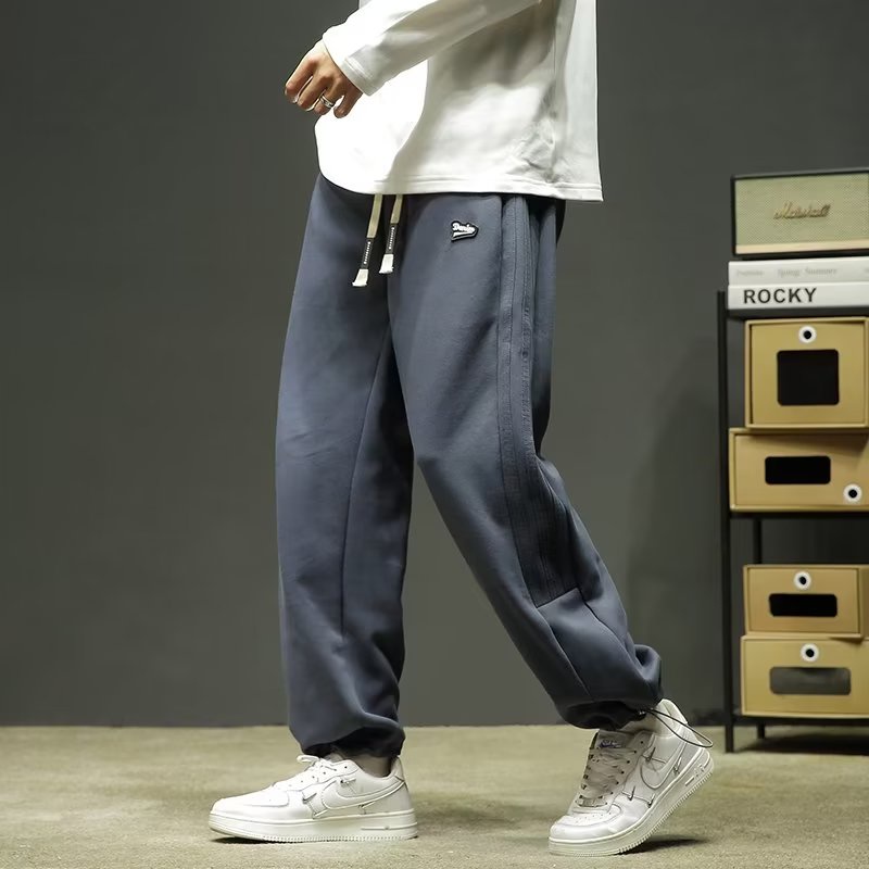 Quần Thể Thao Rút Dây Dáng Rộng Phong Cách Đường Phố Nhật Bản Thời Trang Thu Đông Dành Cho Nam