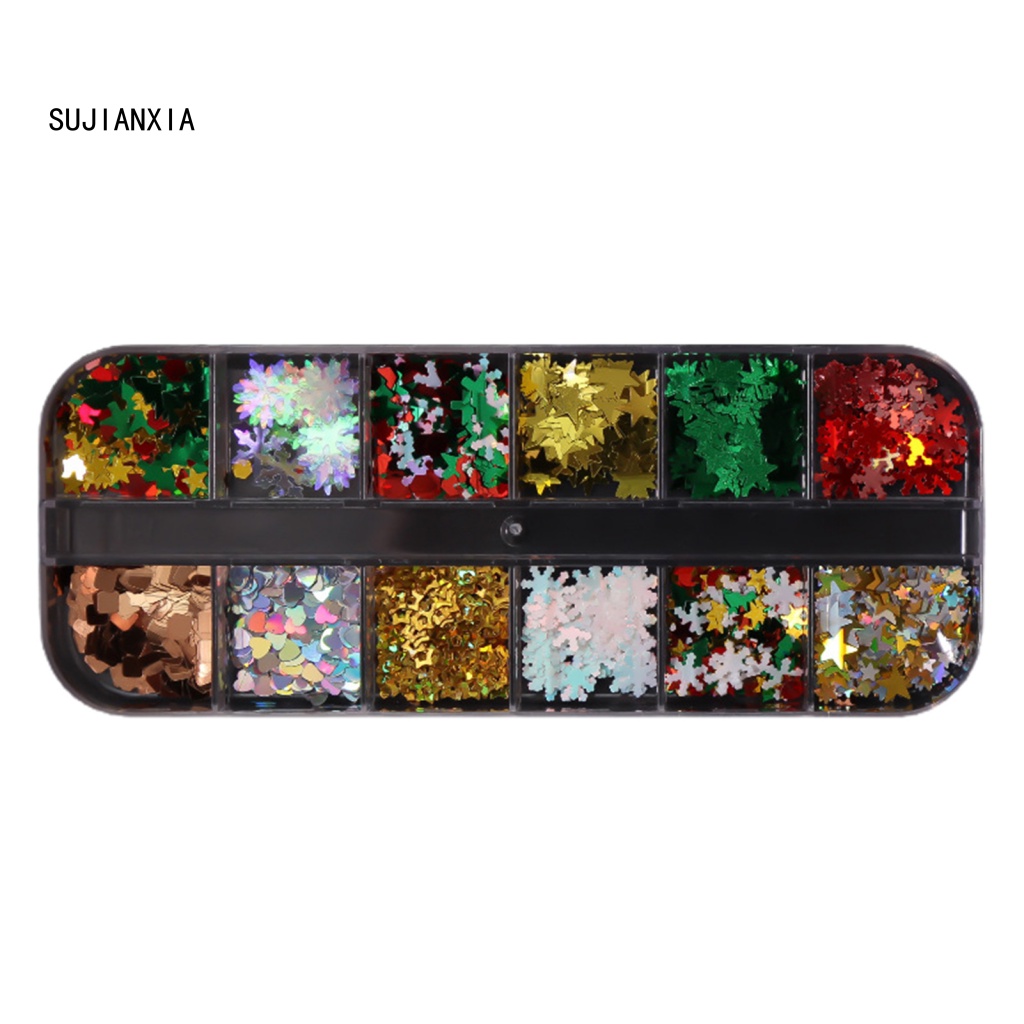 Giày Thể Thao sujianxia sujianxia Năng Động Hợp Thời Trang| 1 Hộp Sequin Hình Bông Tuyết Lấp Lánh Dùng Trang Trí Móng Tay