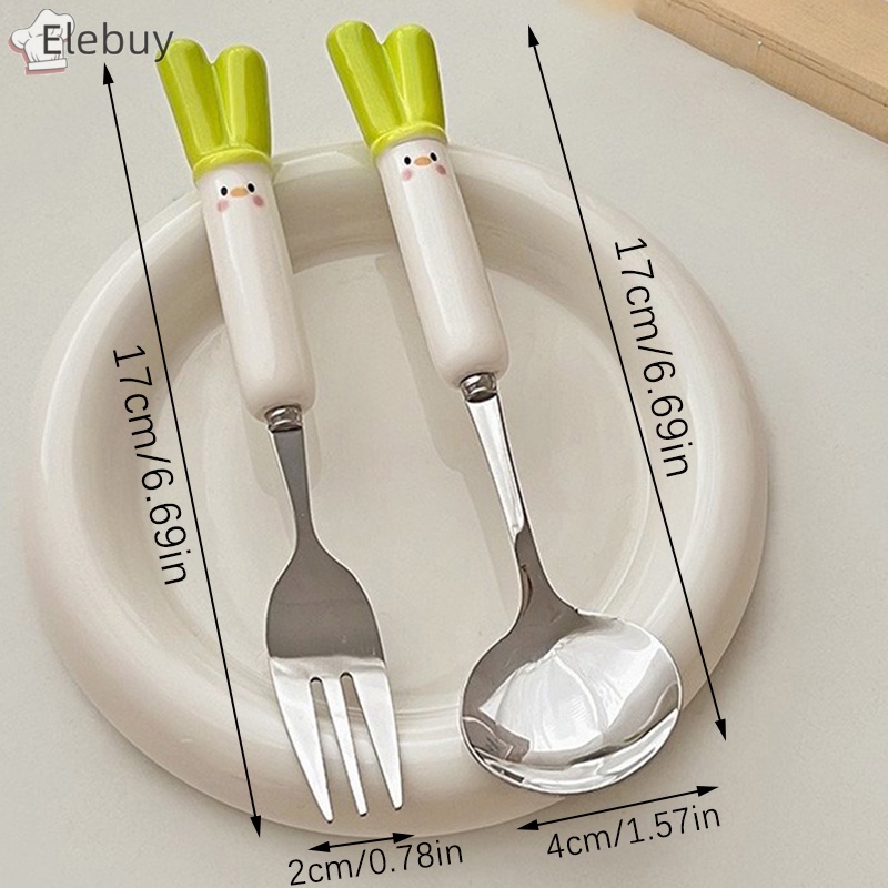 Bộ Muỗng Nĩa Đũa Bằng Thép Không Gỉ Hình Hoạt Hình