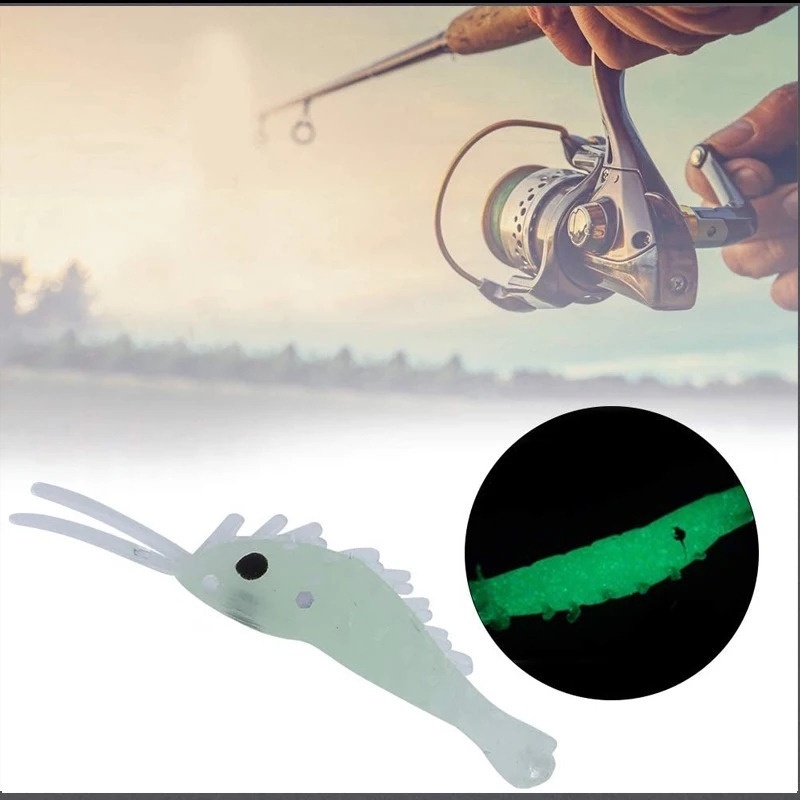 Mồi Tôm Giả mini Mềm Mại Dùng Câu Cá Ban Đêm