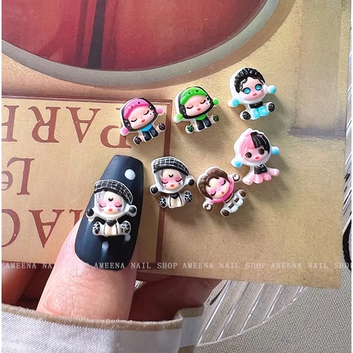 Charm Hoạt Hình Búp Bê Bubble Mart Dễ Thương | Trang Trí Móng Tay Pop Mart