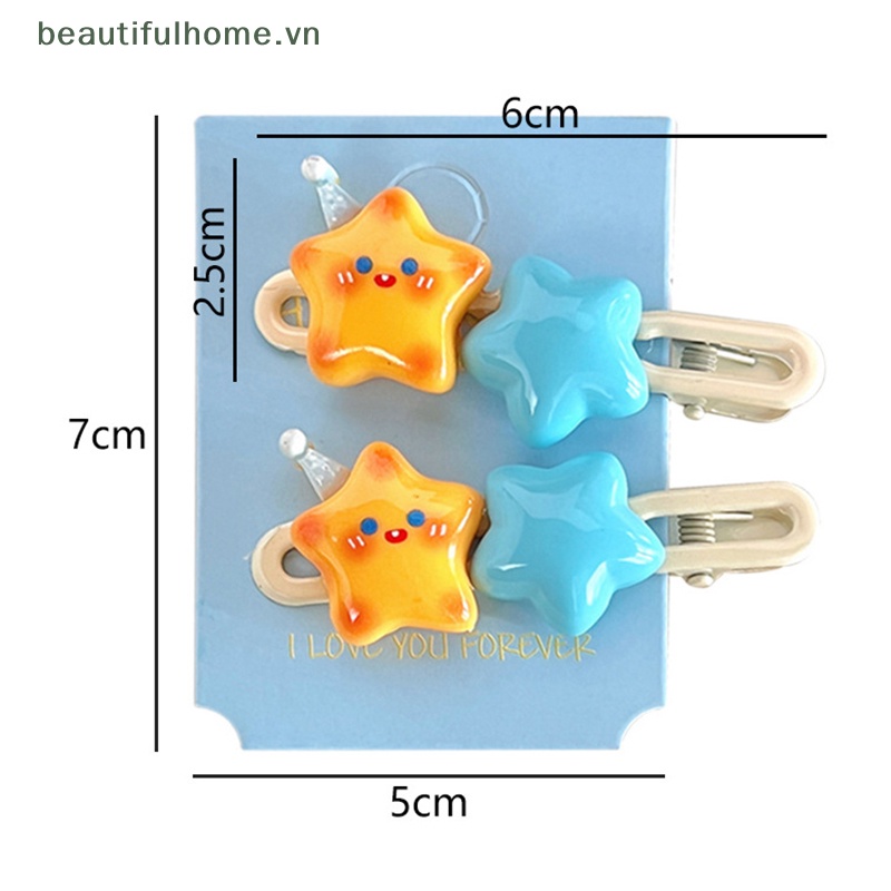 Kẹp Tóc Mái Hinh Ngôi Sao / Gấu / Cún Con Hoạt Hình Dễ Thương Dành Cho Bé Gái