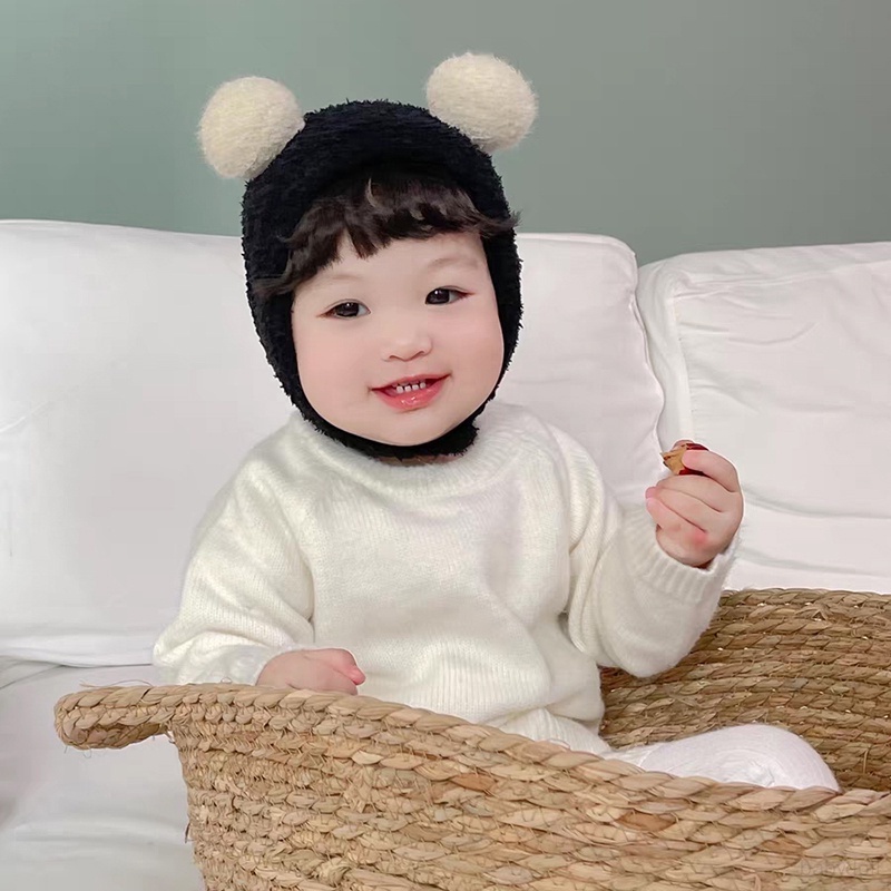 Mũ Giữ Ấm Mùa Thu Và Mùa Đông Bảo Vệ Tai Thoải Mái Hai Quả Bông Phong Cách Hàn Quốc ins Mới Bảo Vệ Tai Cho Bé
