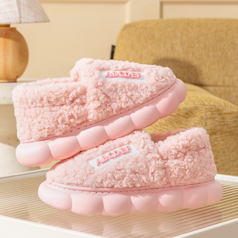 Thời Trang Dép Bông Đi Trong Nhà Đế Dày Giữ Ấm Chân Mùa Đông Cho Cặp Đôi