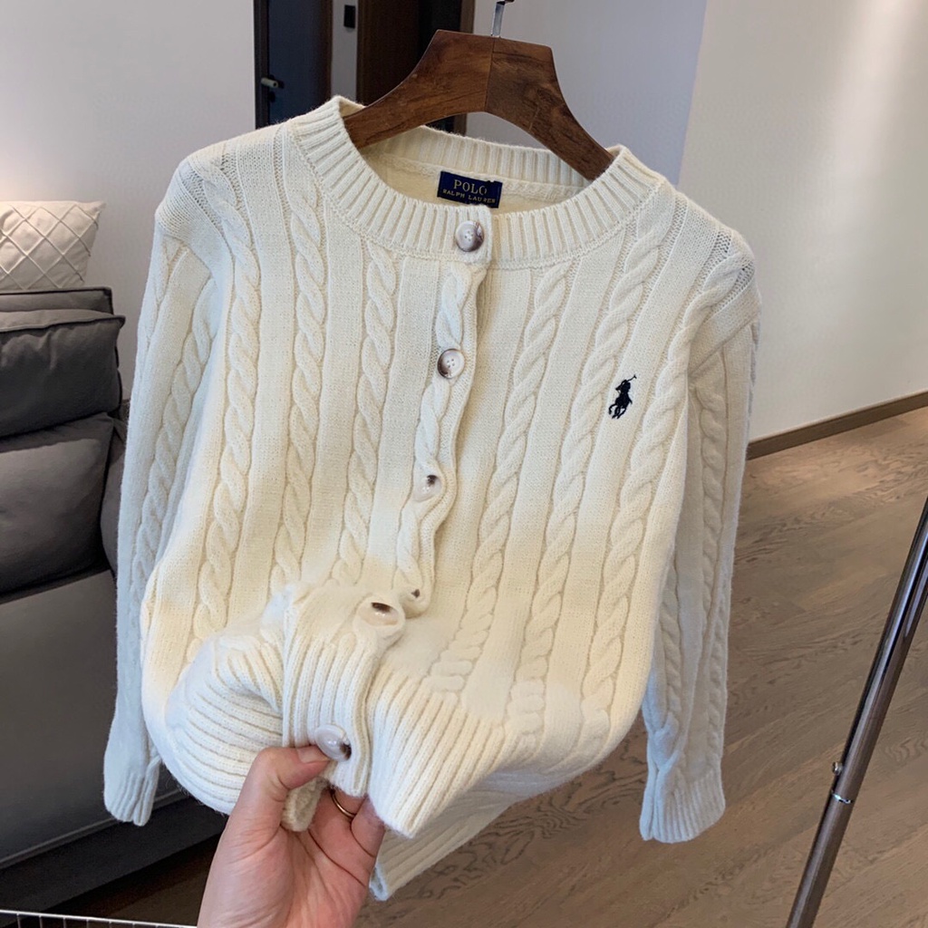 Ralph Lauren autumn and winter twisted sweater twist cardigan polo sweater