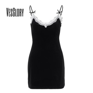 VesGlory Váy Mini nữ Thời Trang Tương Phản Màu In Tắt Vai Lưng Ôm Phù Hợp Bodycon
