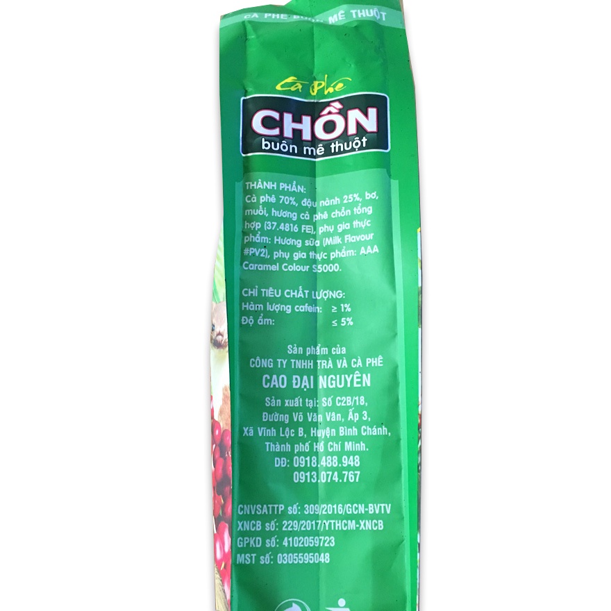 Cà phê pha phin đậm đà Chồn Buôn Mê Thuộc của công ty Cao Đại Nguyên 500gr 1 bịch chồn xanh