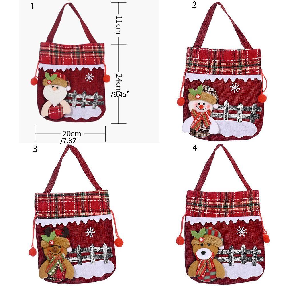 Mmluck Túi Dây Rút Đựng Quà Giáng Sinh Bằng Vải Cầm Tay Hình Ông Già Noel / Nai Sừng Tấm / Gấu Tuyết / Nai Sừng Tấm Thời Trang