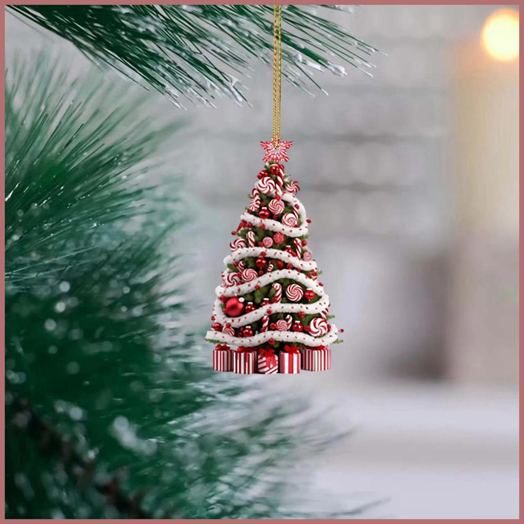 Phụ Kiện Trang Trí Cây Thông Giáng Sinh Bằng acrylic 2d Hai Mặt Dễ Thương