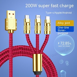 Cáp Sạc Nhanh 200w 3 Trong 1 6a Cho ios android type c