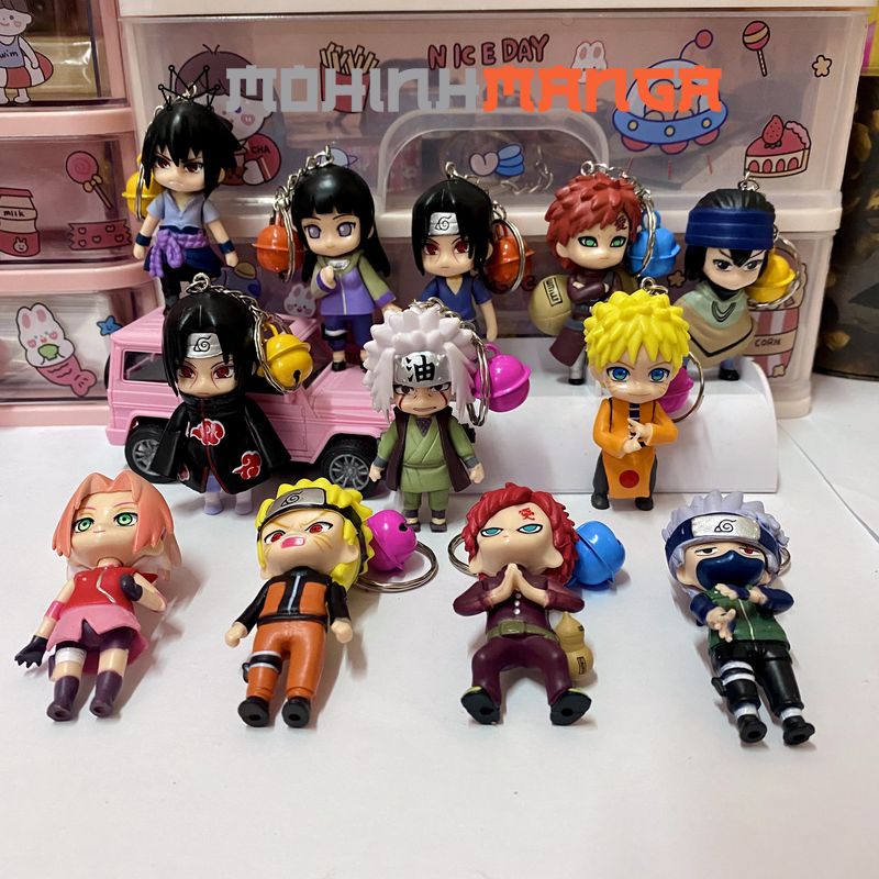 Móc khóa mô hình 12 nhân vật Naruto Kakashi Sasuke Itachi Gaara Sakura Minato Rock Lee Nara Shikamaru Hinata Boruto