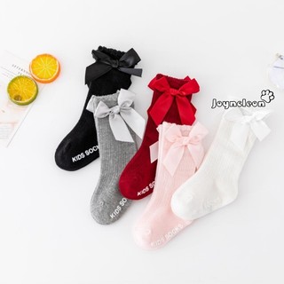 Vớ cotton Nguyên Chất Chống Trượt Màu Trơn Họa Tiết Kẻ Sọc Đính Nơ Cho Bé Gái