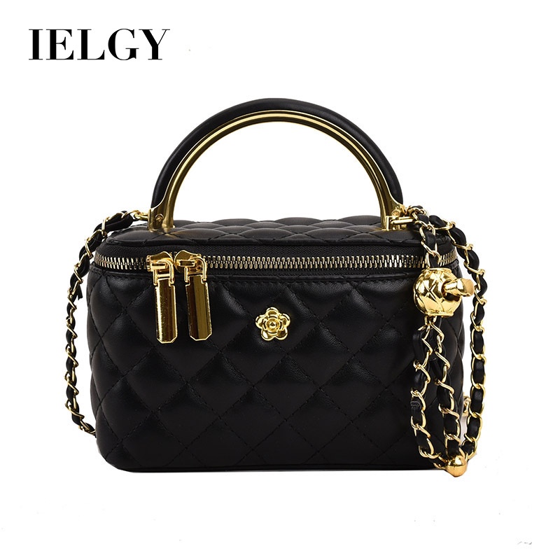 Ielgy Túi Xách Hộp Vuông Nhỏ Họa Tiết Kim Cương Phong Cách Hàn Quốc Thời Trang Cho Nữ