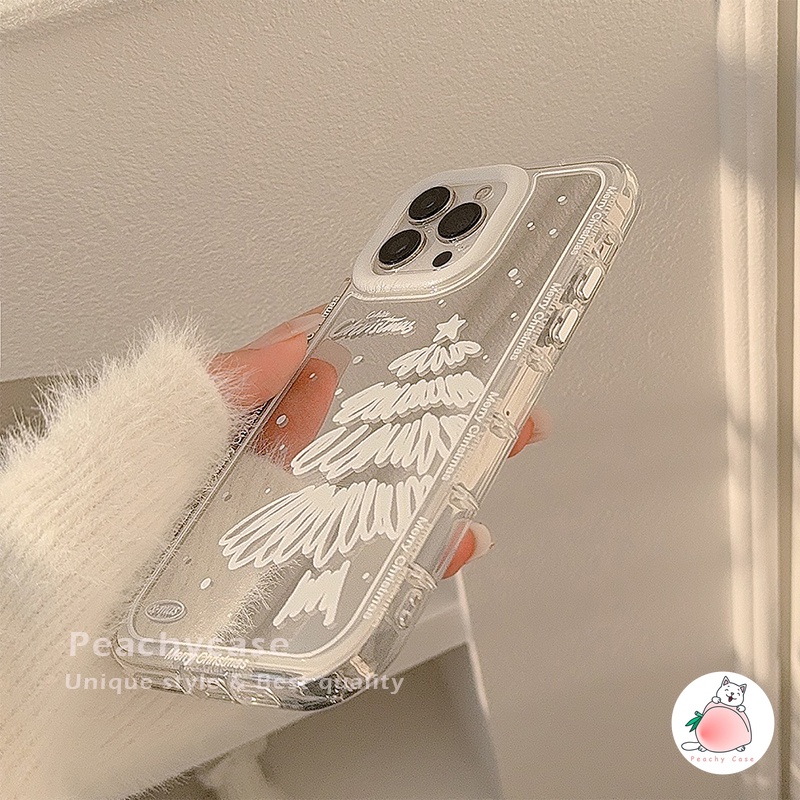 Ốp Điện Thoại Tpu Gắn Gương Trang Điểm Hình Cây Thông Giáng Sinh Cho iphone 15 plus 14 13 12 11 pro max xr xs x