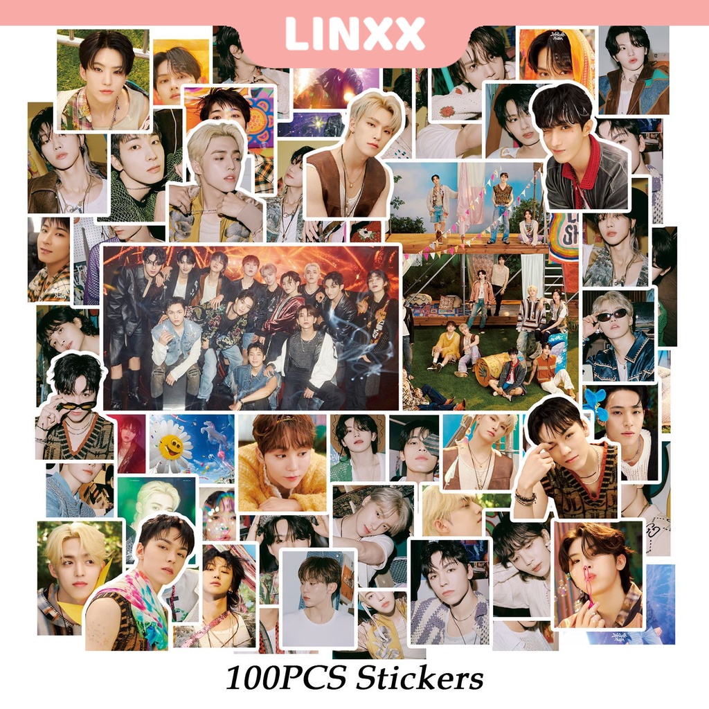 Linxx Set 100 sticker Hình Nhóm Nhạc seventeen Thiên Đường Dán Trang Trí