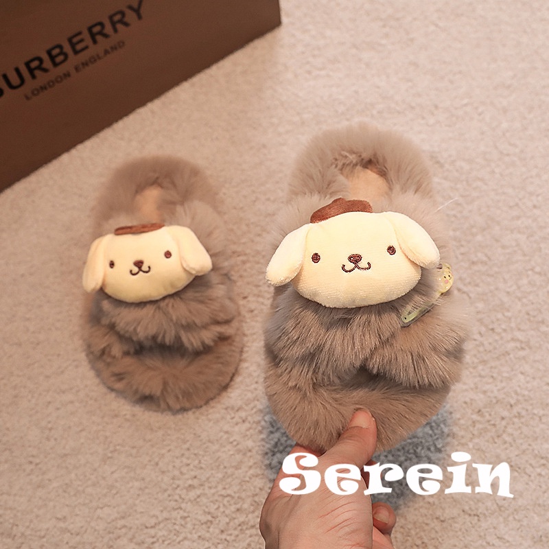 Serein  dép lông dép bông Đế Dày dép quai hậu đế cao 2023 hot trend Tinh tế Đàn hồi Thoải mái Tiện dụng FMR23B0RK2 47Z231122
