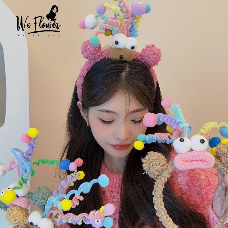 We flower Băng Đô Cài Tóc Hình Quái Vật Vui Nhộn Kiểu Hàn Quốc Thời Trang Thu Đông Cho Nữ