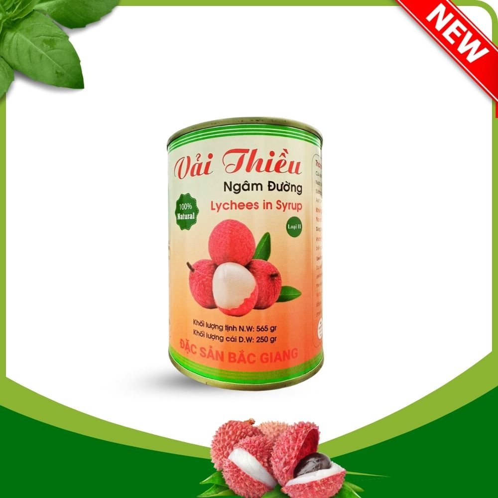 6 Lon Vải  Tặng 1 Lon Đào