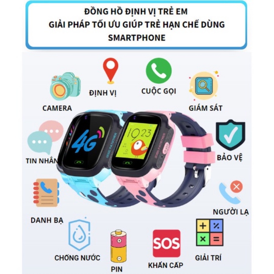 Đồng hồ thông minh Smart Watch Y92 định vị nghe gọi đa chức năng cao cấp lắp sim độc lập giành cho bé Techzone Mall