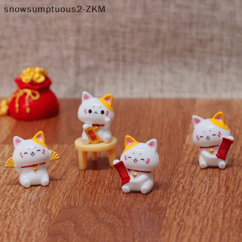 1 Mô Hình Mèo May Mắn # 2024 cny # Bằng Nhựa resin Trang Trí Tiểu Cảnh