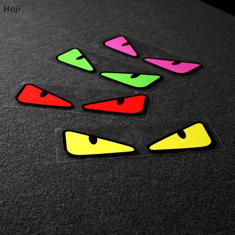 Heji Miếng Dán Trang Trí Đèn Pha Xe Hơi Hình Đôi Mắt Quỷ Phản Quang Độc Đáo vn