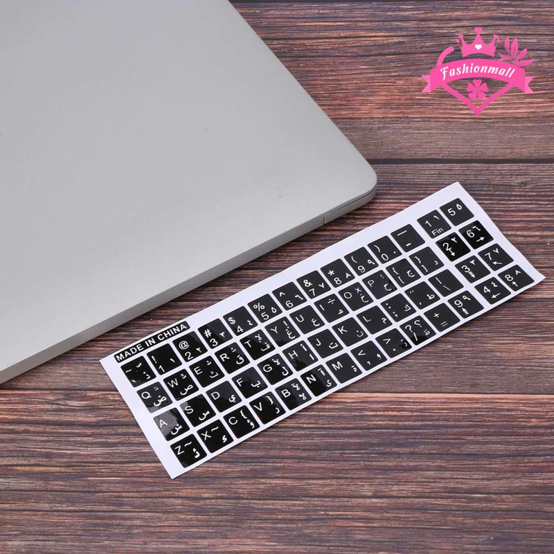 Bộ 4 Miếng Dán Bàn Phím Họa Tiết Chữ Cái Tiếng Anh Màu Trắng Đen Dành Cho laptop pc