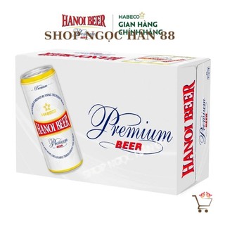 Thùng 24 lon bia hà nội premium 330ml date mới