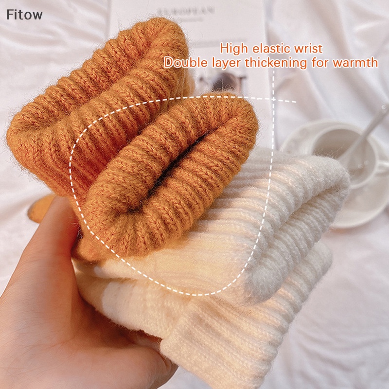 1 Đôi Găng Tay Giữ Ấm Cảm Ứng Màn Hình Chất Liệu Dày Dặn Thời Trang Thu Đông Cho Nữ
