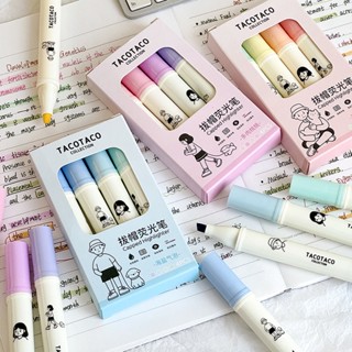 Set 4 Bút Dạ Quang morandi Sức Chứa Lớn Nhiều Màu Sắc Trang Trí Sổ Tay diy Cho Học Sinh