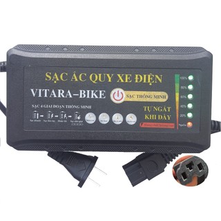 Sạc ắc quy xe đạp điện sạc bình ắc quy xe đạp điện VITARA-BIKE 48V 20AH thông minh tự ngắt khi đầy bảo vệ chống phồng