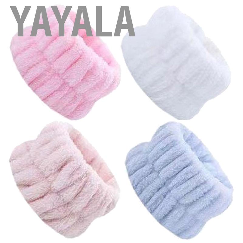 Yayala Face Washing Wristband Strong Water Absorption Flannel Breathable Light Skin Friendly Wrist Wash Band