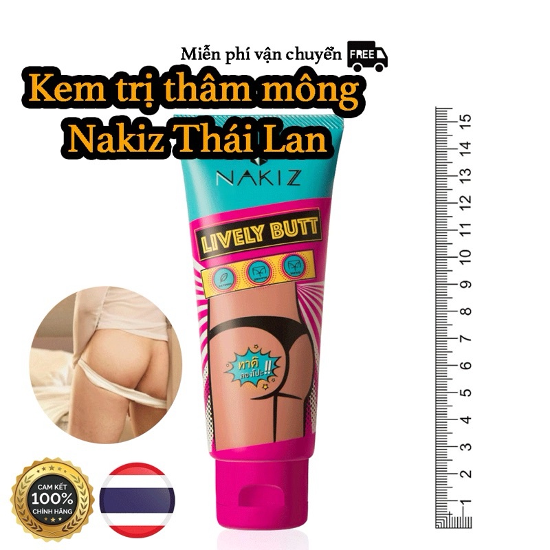 Kem thoa thâm, mụn mông, làm sáng da NAKIZ LIVELY BUTT Thái Lan, trị rạn da, thâm khuỷu tay. kem trị mụn mông nakiz Thái