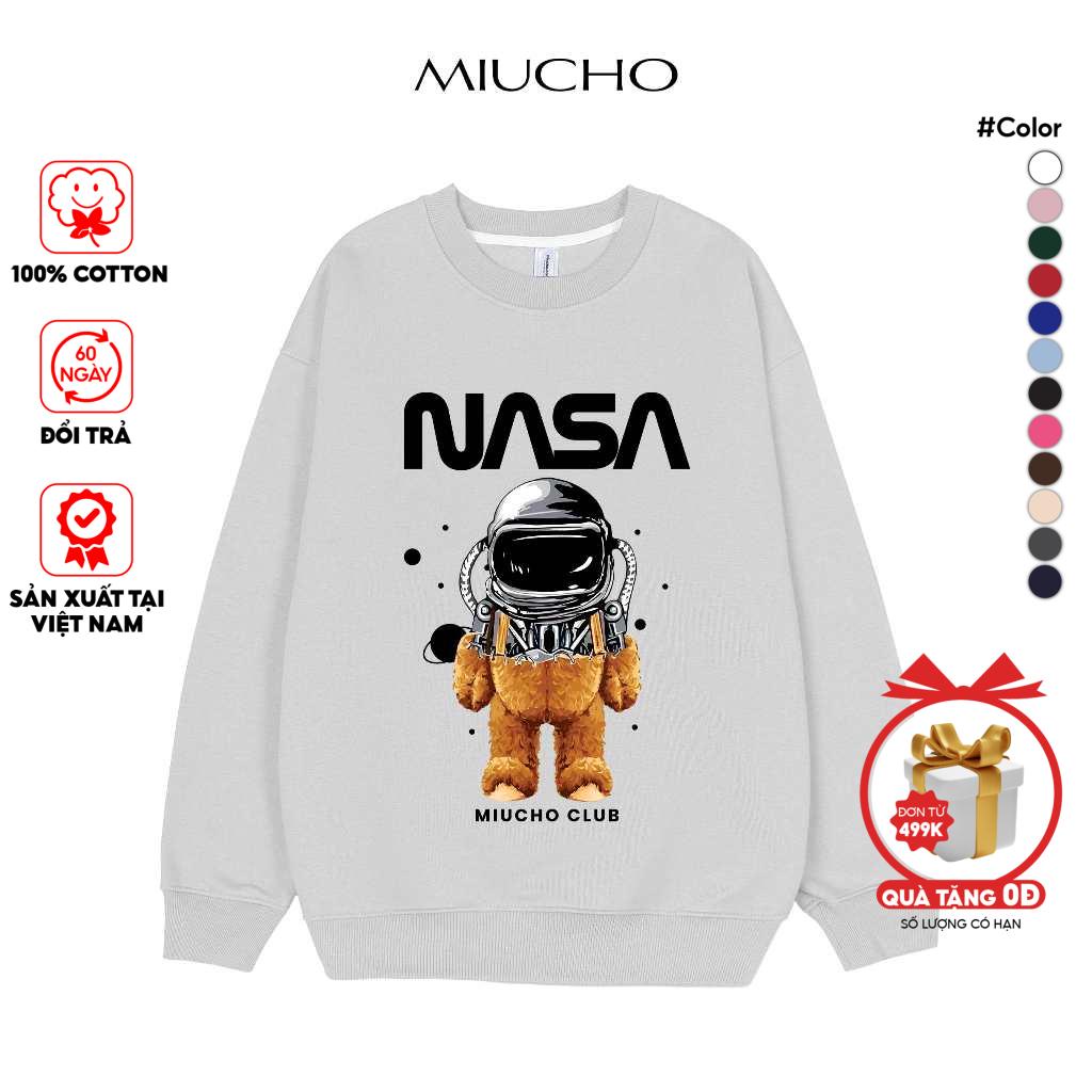 Áo sweater nam form rộng STD496 Miucho Man vải nỉ chân cua Miucho Man in mix