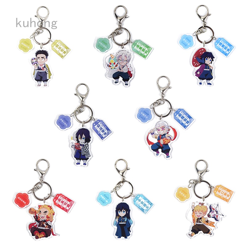 Kuhong Móc Khóa acrylic Hai Mặt Hình anime demon slayer
